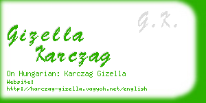 gizella karczag business card